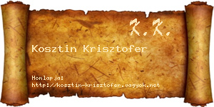 Kosztin Krisztofer névjegykártya