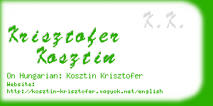 krisztofer kosztin business card